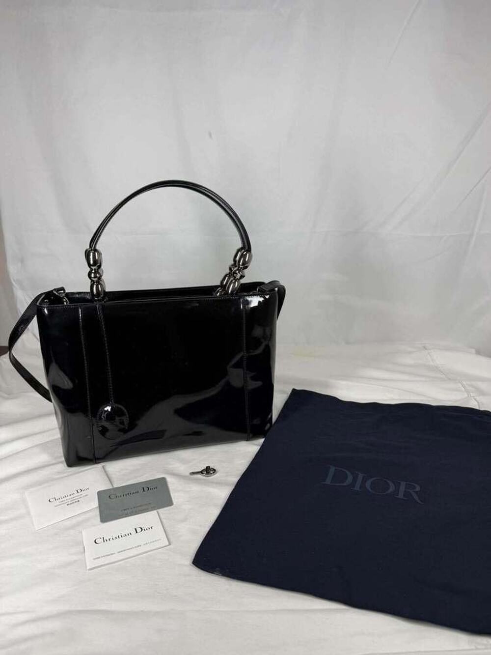 Christian Dior Black Patent Handbag Malice SPB-SH 371961